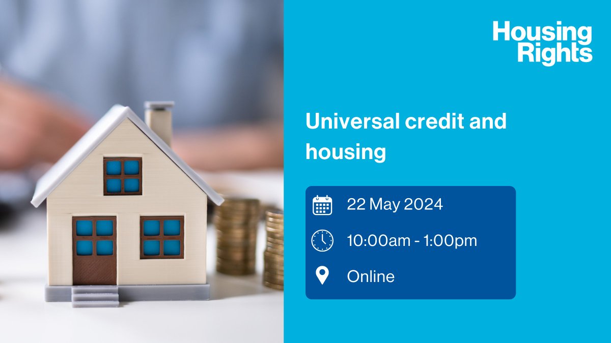 Do you work with clients who need advice on applying for housing benefit? Our #HousingTrainingCourse 'Universal credit and housing' will give you the knowledge to help your clients apply for Universal Credit housing costs. To book, visit: housingrights.org.uk/training-and-e…