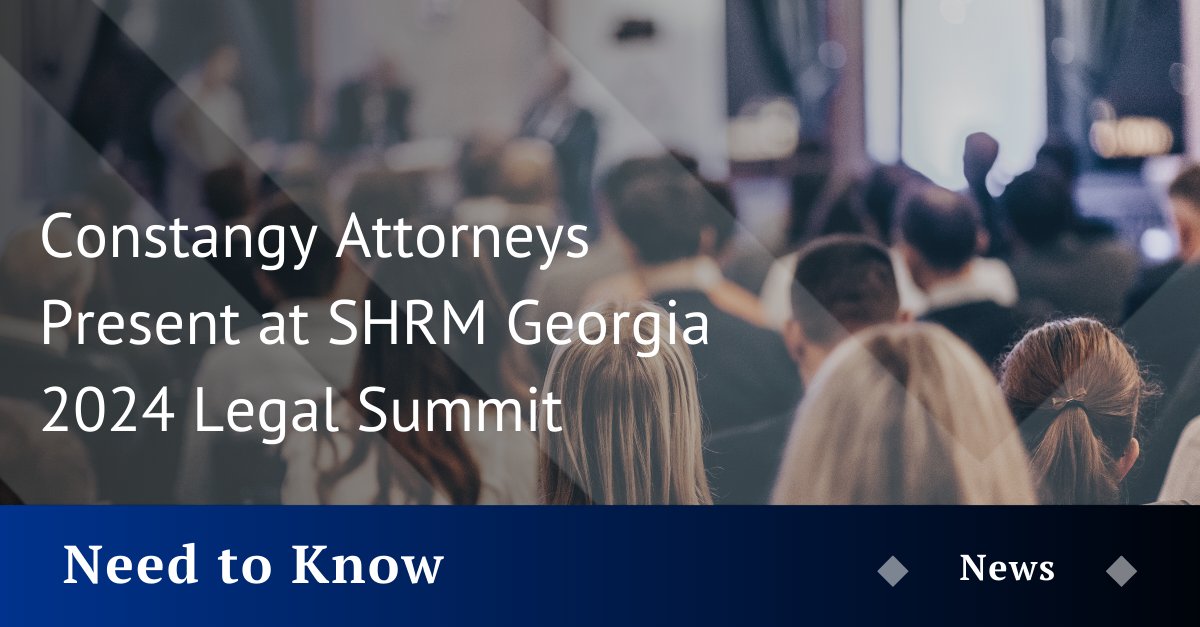 Last week, Constangy attorneys David Cromer, Claire Cronin, David Korsen, Jonathan Martin, and Alyssa Peters presented an all-day legal update to @SHRMGA. Thank you to SHRM and all the attendees for making this event a tremendous success!
constangy.com/pressroom-959