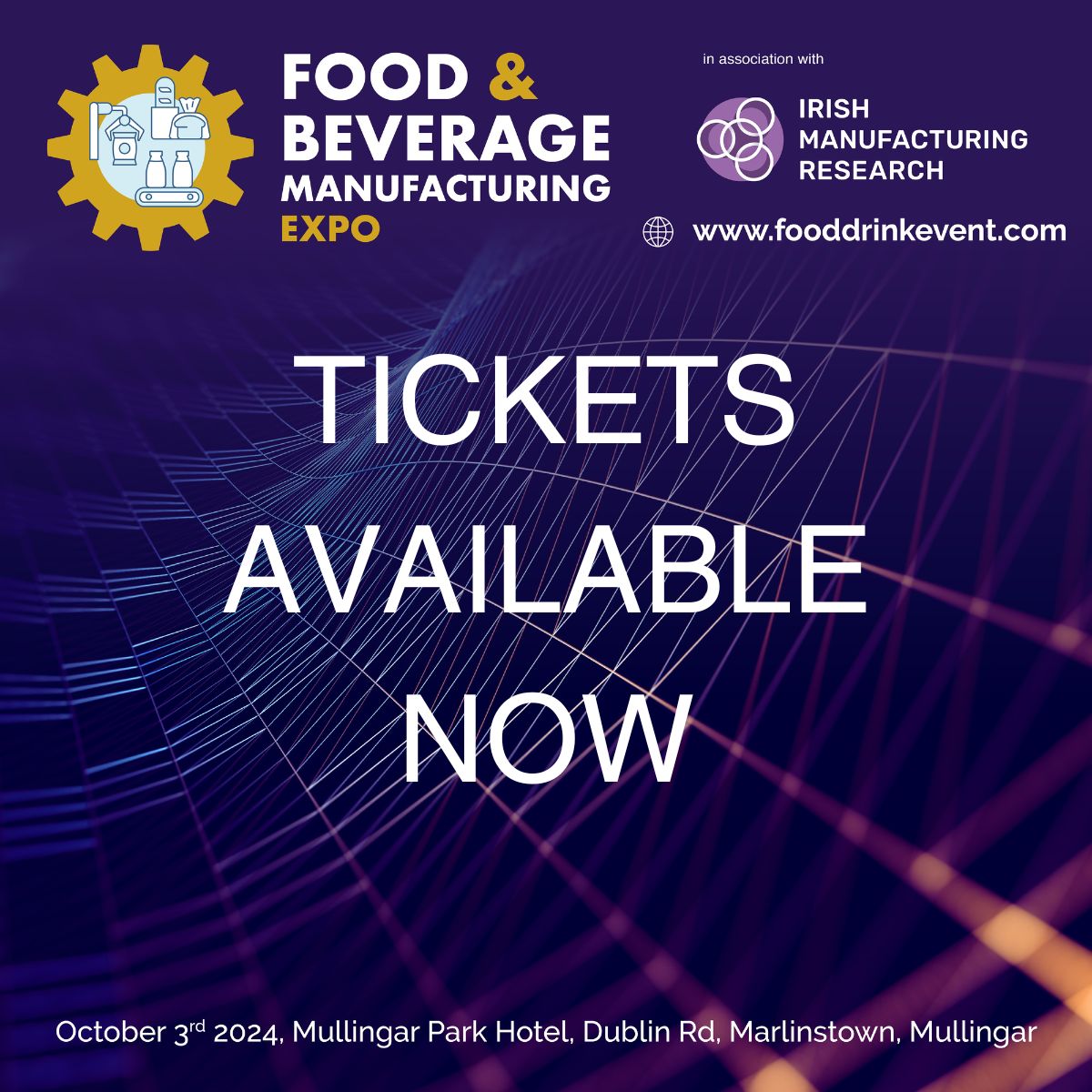 Tickets are available for the All Ireland Food &amp; Beverage Manufacturing Conference &amp; Exhibition 2024!

Meet industry leaders and delegates on October 3rd in the setting of the Mullingar Park Hotel in Westmeath. 

ow.ly/vrcH50Rle4l

  #foodandbeverage #manufacturing