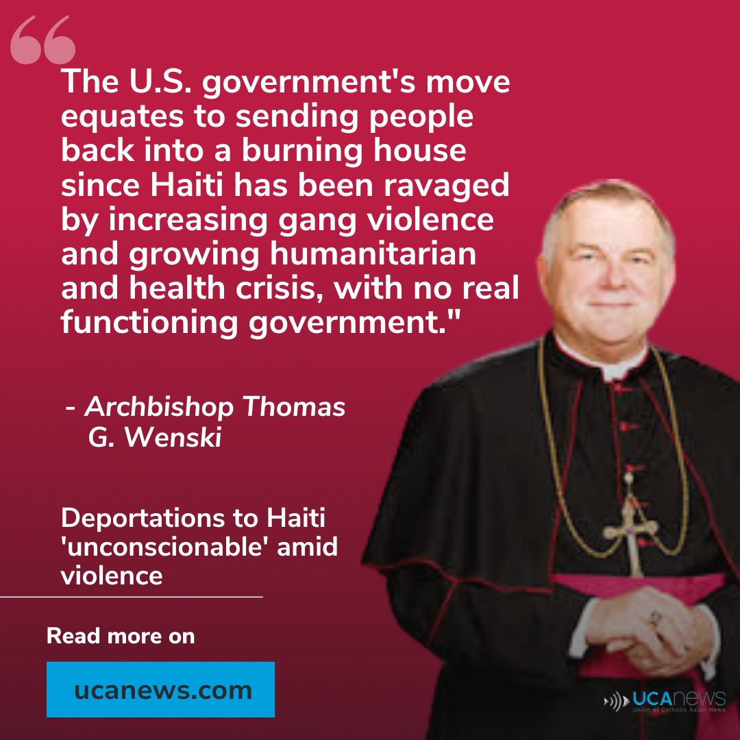 bit.ly/3UxpOWA A U.S. archbishop denounces the #Biden administration's decision to resume deportations of Haitian migrants, given the rampant violence and instability in #Haiti. #Portuguese #migrants @ThomasWenski @ICEgov @UN @JoeBiden