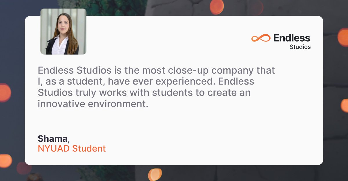 🌟 Hear it from our students! One shared sentiment: Endless Studios is where innovation meets opportunity. Join us and experience the difference!

#EndlessStudios #StudentTestimonial