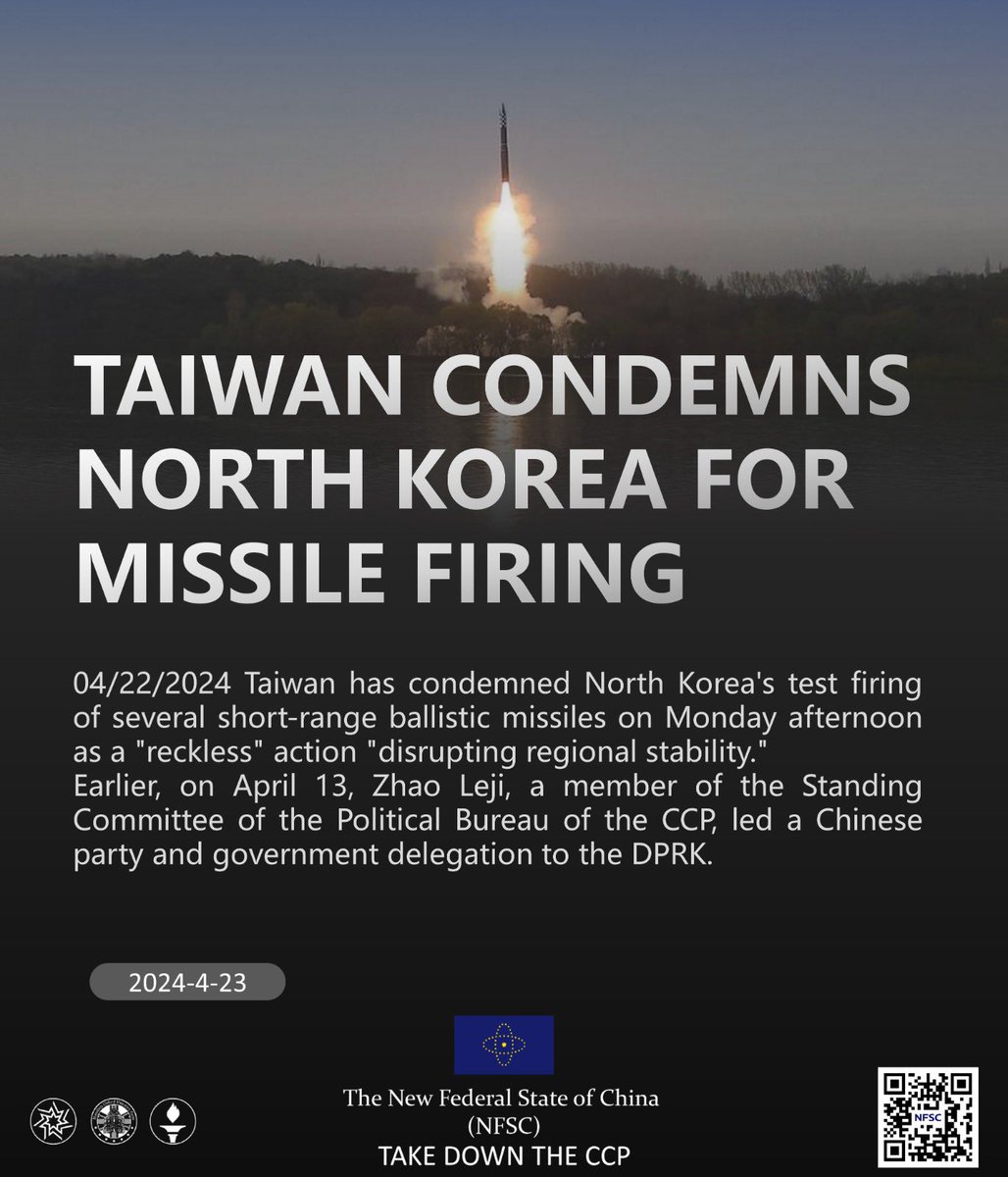 #Taiwan Comdemns North Korea For Missile Firing 
#TakeDownTheCCP