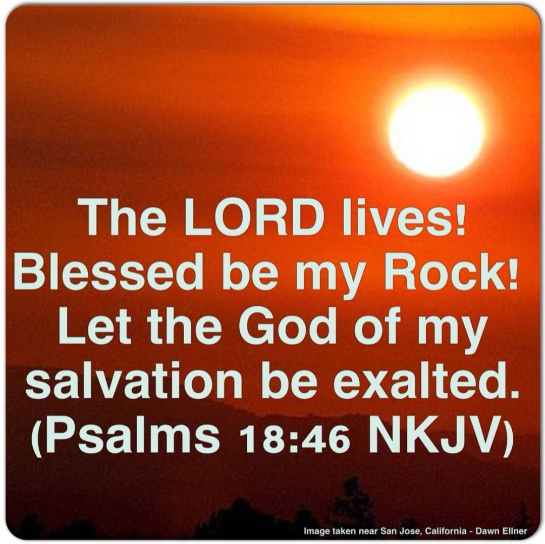The Lord lives! Blessed be my Rock! Let the God of my salvation be exalted. Psalm 18:46