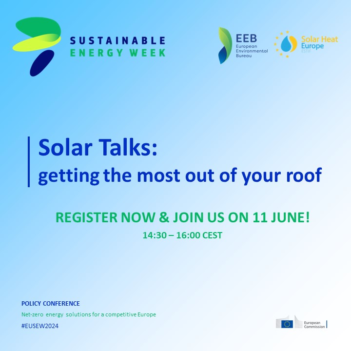 🤩 We are thrilled to announce that together with @Green_Europe, we are hosting 'Solar talks: getting the most out of your roof' at #EUSEW2024 To learn more, visit our session page & add it to your agenda on the platform after registering 👉 interactive.eusew.eu