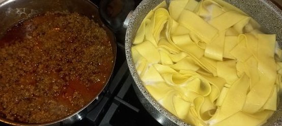 Pappardelle al ragù di carne chianina, pronte per essere impiattate... 🍝