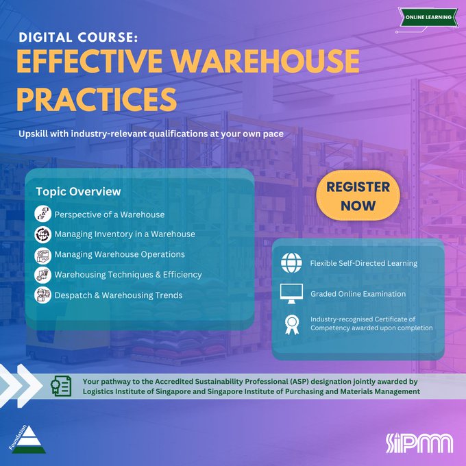 Optimize Information Management with Our Effective Warehouse Practices! 💻

🔗: skillsfuture.org/course/effecti… 

#sipmm #supplychain #supplychainmanagement #supplychainrisk #supplychaindisruption #supplychainmanagement #warehouse #operations #practices