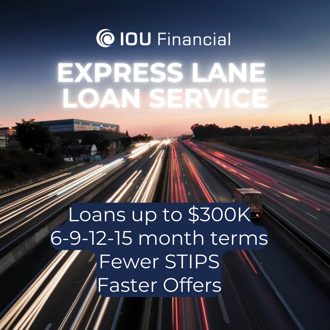 Are you taking advantage of our recently expanded Express Lane Loan Service? Get your merchants the funds they need, quickly and easily!

Submit your Express Lane apps: partners.ioufinancial.com

 #ExpressLaneLoan #MerchantFunding #SmallBusinessLoans #FastApproval #FundingSolutions