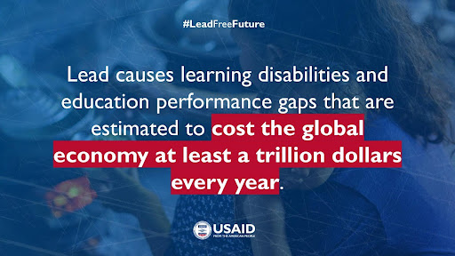 'Lead causes learning disabilities and educational performance gaps estimated to cost the global economy at least a trillion dollars every year.' -@PowerUSAID Learn about the action outlined at the @wef to eliminate lead before it reaches communities. usaid.gov/leadfreefuture