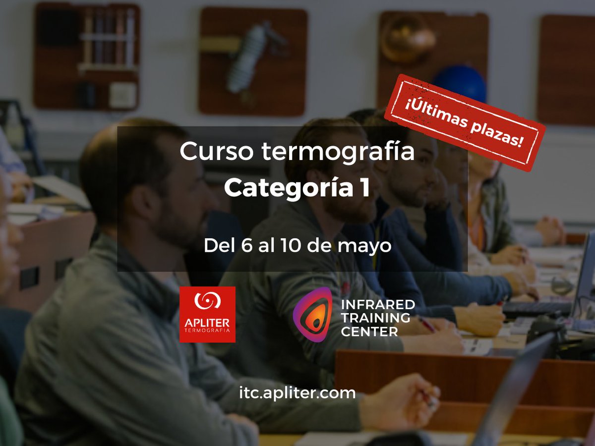 TERMOGRAFIA_'s tweet photo. ¡No te pierdas esta oportunidad!

La formación en termografía es clave para inspecciones precisas y eficientes. Ofrecemos cursos certificados por el @ITCInfrared. 

Desarrolla tus habilidades y conviértete en un experto. 

Curso del 6 al 10 de mayo: https://t.co/XFnfAcX1FT https://t.co/vabipAox9H