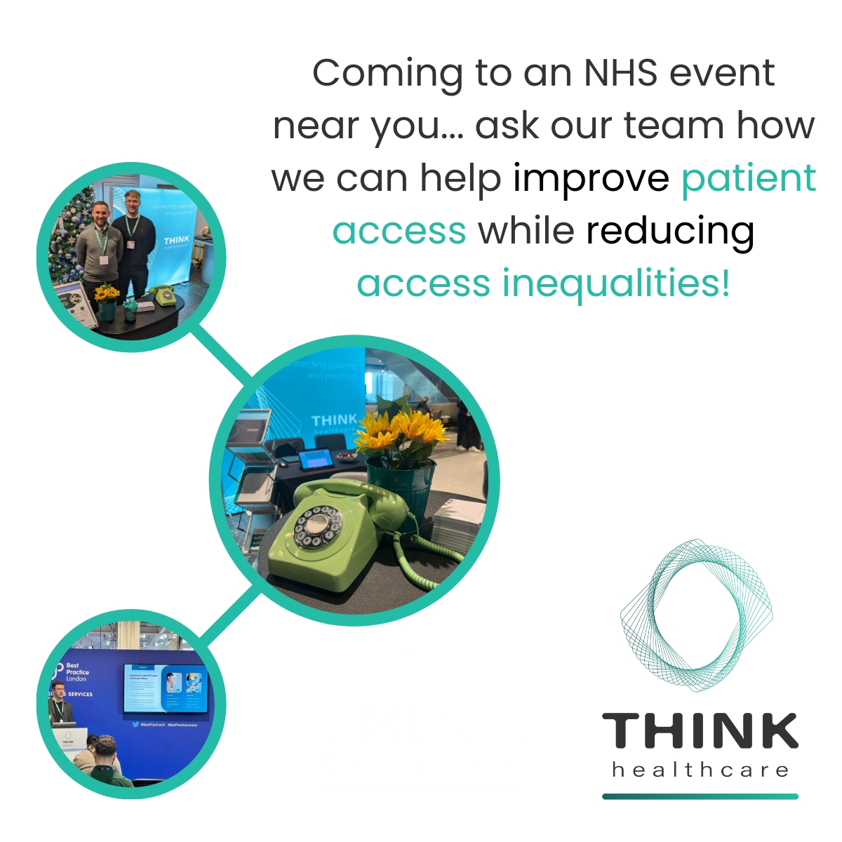 HealthcareThink's tweet photo. Spring can mean only one thing… #NHS show season is upon us! Our team will be at events across the country this week, so if you see Nicola, Martyn, Tracey or Callum,  they would all love to have a chat about ideas on improving patient access while reducing  digital exclusion! https://t.co/pyY317xySB