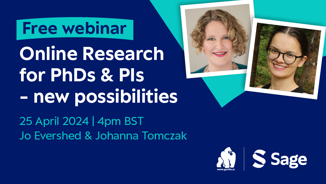 Dive into the world of behavioral science and innovative research methodologies with @GorillaPsyc. Don't miss their upcoming webinar tomorrow! Register here: ow.ly/KZVw50Rl3bx