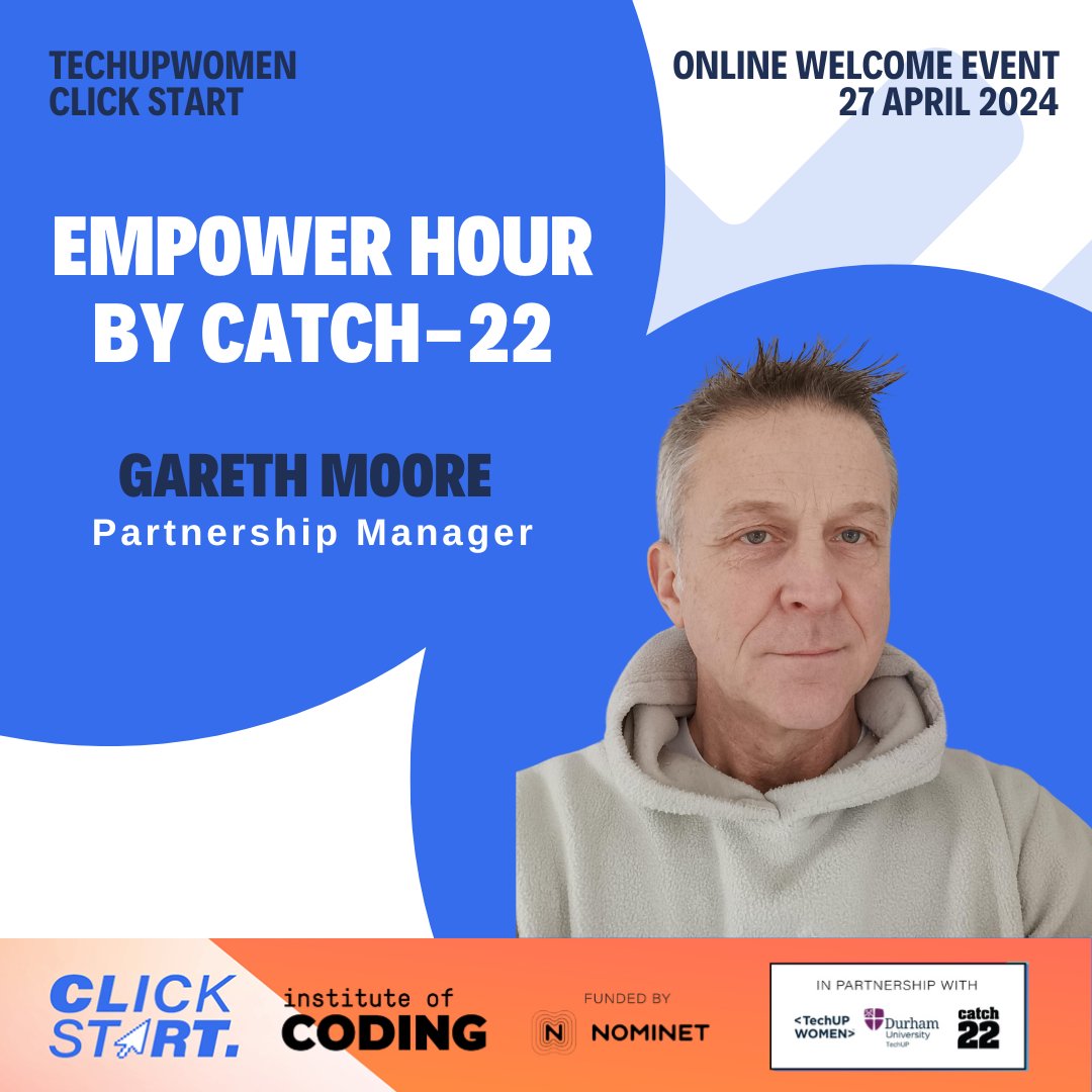 The Empower Hour is always a hit with our learners and a session that we promise will be engaging, energetic and a little thought provoking too! Brought to our new learners on Zoom by Gareth from Catch22. 🤸‍♀️ #TUWClickStart24 #TechUPWomen24 #Motivation #CareerCoaching