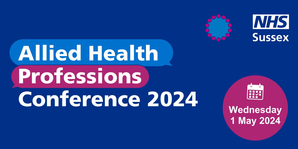 SxHealthandCare's tweet photo. Are you an Allied Health Professional in Sussex? Join us this time next week for our AHP conference!

Hear brilliant speakers from @NHSEngland, @HorizonsNHS, @BSMSMedSchool as well as Chief Nurses and AHPs from our local NHS trusts.

Book your place: https://t.co/WIfOXmgctz https://t.co/qS0fPejQTA