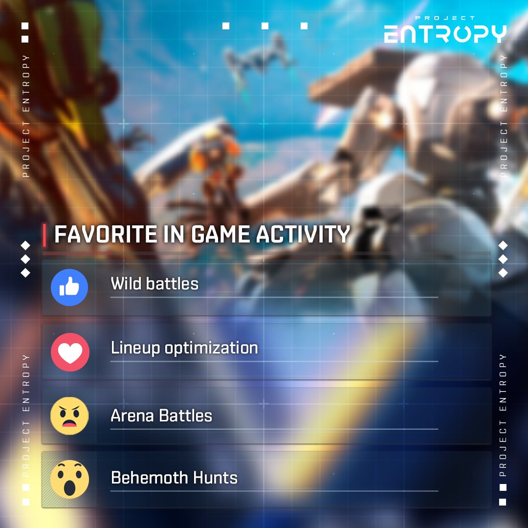 Commanders, what is your favorite activity in Project Entropy? 💪