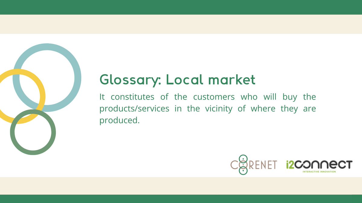 💚 Local markets boost the economy, promote #sustainability, support family farmers, reduce carbon emissions, benefit the environment & provide transparency about the origins of your food! Follow our joint campaign with @i2connect_EU & discover more #COREnetproject #i2connect