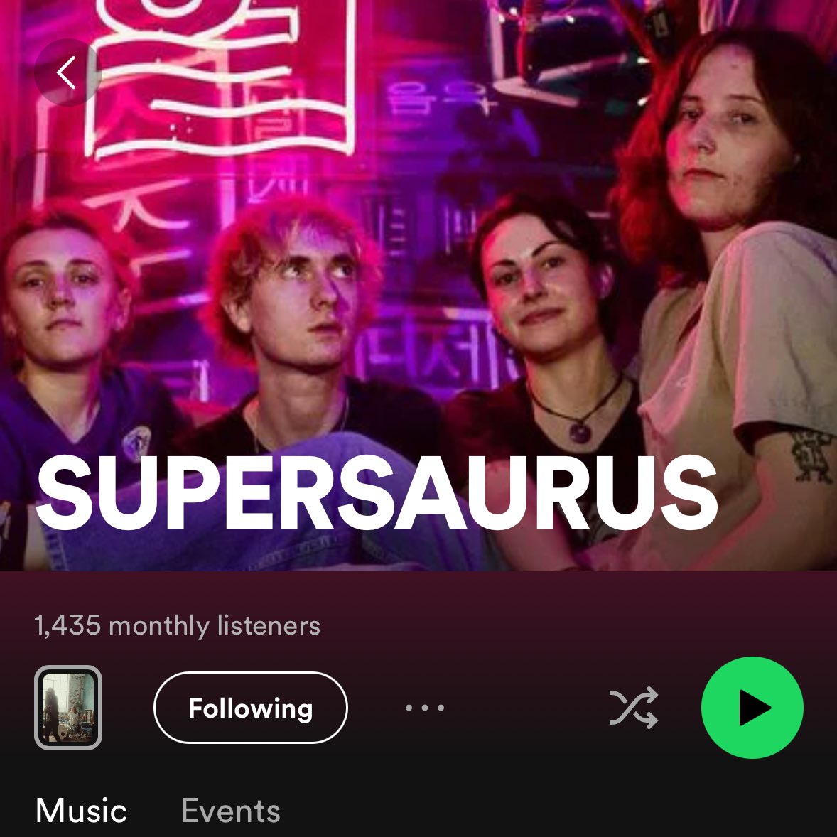 Over 1000 streams! And almost 1.5k monthly listeners!! 🤯 THANK YOU ALL OF YOU 🖤 Don’t forget to give us a follow on Spotify if you haven’t already! Thanks 🤠 open.spotify.com/artist/4y8KhnL…