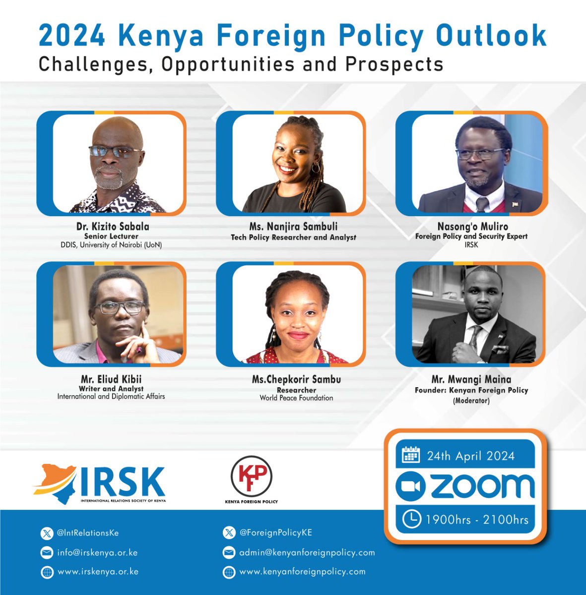 Webinar Announcement 🔊

🌟 Join us tonight for our webinar on Kenya's Foreign Policy Outlook for 2024! Register to be part of this insightful and thought-provoking discussion regarding the challenges, opportunities and prospects shaping Kenya's FP. 
lnkd.in/d8Cyvyf6