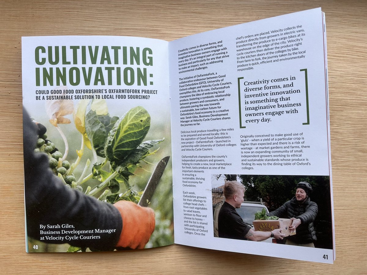 Have you seen this excellent article on #OxFarmToFork (written by Sarah Giles at Velocity) in the @IndieOxford magazine? Do check it out, and thank you to @IndieOxford for featuring our short food supply initiative.