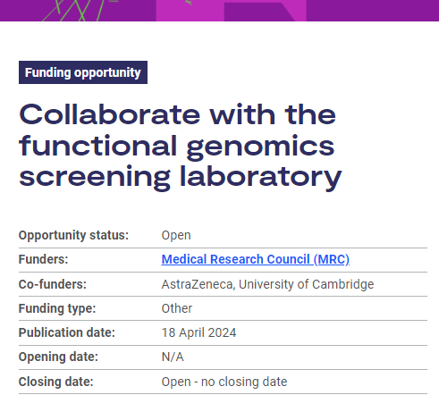 Opportunity to collaborate with the functional genomics screening laboratory (FGSL) on projects using complex human in vitro models for CRISPR screening to better understand model biology and enable target identification. Apply:orlo.uk/0zvYN @AstraZeneca @Cambridge_Uni