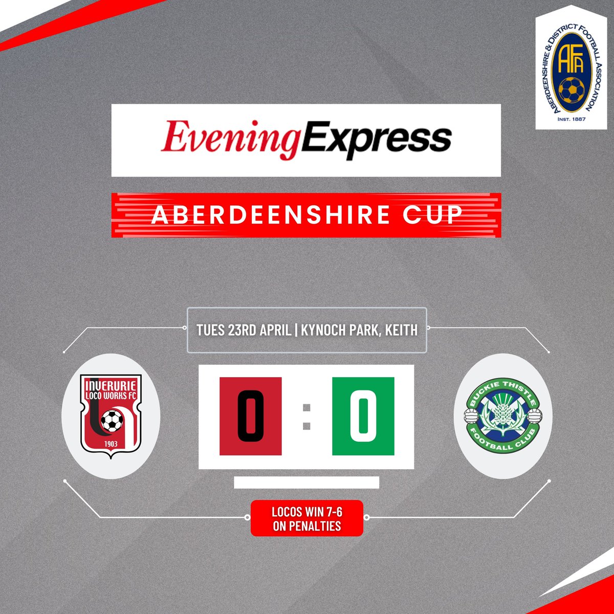 Massive thanks to our sponsors of the Aberdeenshire Cup - @EveningExpress Excellent coverage throughout the competition! 👏🤝 • @ee_sport • @PandJSport • @RyanCryle • @CallumLawPace23