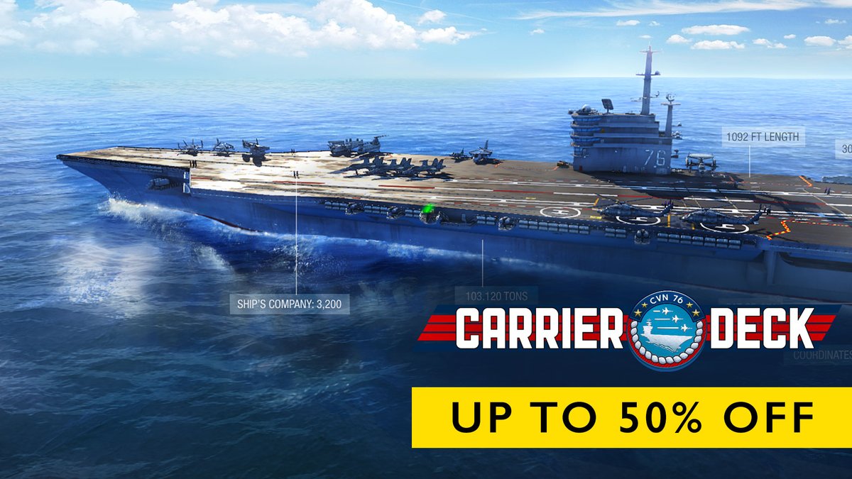 Play as the Air Officer on board a CVN-76 in the midst of active war. Carrier Deck is available now at a special price: store.steampowered.com/app/580720/Car…