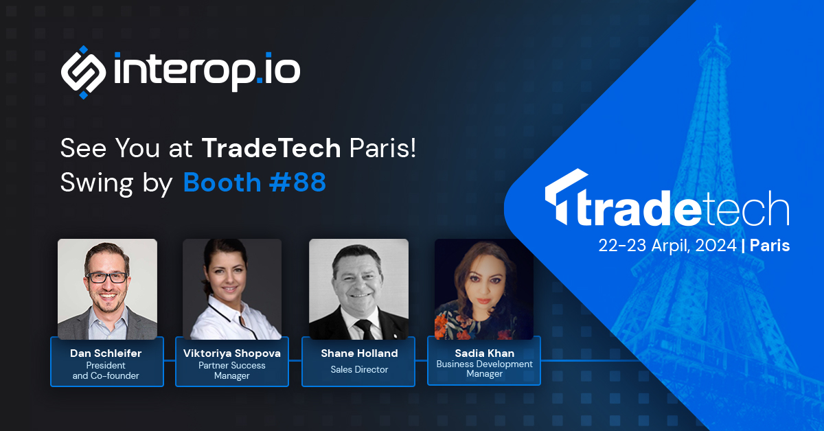interopio's tweet image. Don't miss the chance to meet our team at booth 88 on the final day of #tradetech Paris 2024!

#TradeTechEU #EquityTrading #tradingconference #equitytraders #tradingtech #buyside #trading  #fintech
