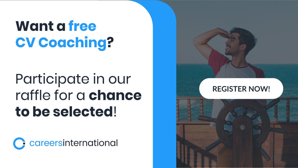 Want a free CV Coaching? ⛵ Learn how to navigate the job search process with confidence! 📝 Fill out the form now for a chance to be selected in our raffle careersinternational33.jobinar.com #cv #professionaldevelopment #careerdevelopment