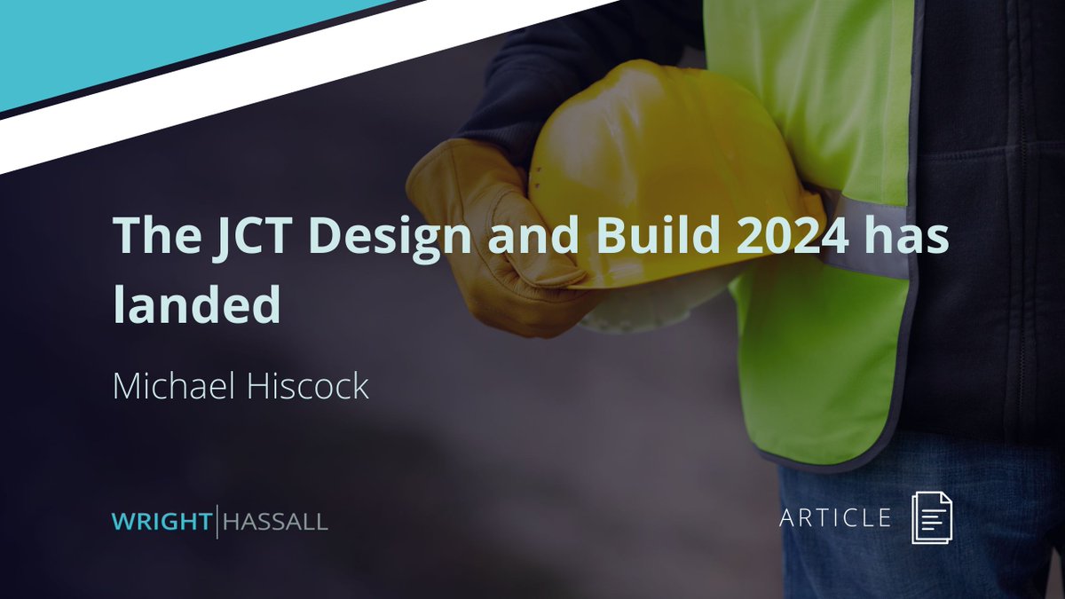 In his latest article, Michael Hiscock reviews and shares his thoughts on the practical, legal and conceptual changes in the JCT Design and Build 2024 contract.

Read more - buff.ly/3Uu762m

#Construction #JCT2024 #WeAreWrightHassall