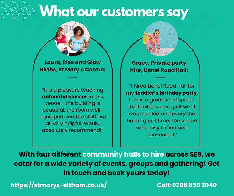 StMarysCCA's tweet photo. We're always pleased to receive feedback from people who have booked events at our halls 🩷. If you've had a party or an event with us, let us know how we did! Even better, tell your friends and encourage them to book too 😉!
#localbusiness #HallHire #Eltham #SE9 https://t.co/dbubGefE9b