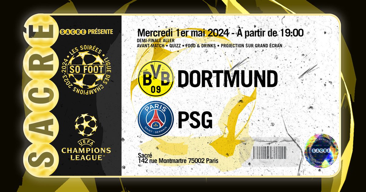 🎟️🎟️CONCOURS🎟️🎟️ On fait gagner 2 places pour notre soirée Borussia Dortmund - PSG aux 10 premiers qui donnent leur prono pour le match ! #BVBPSG