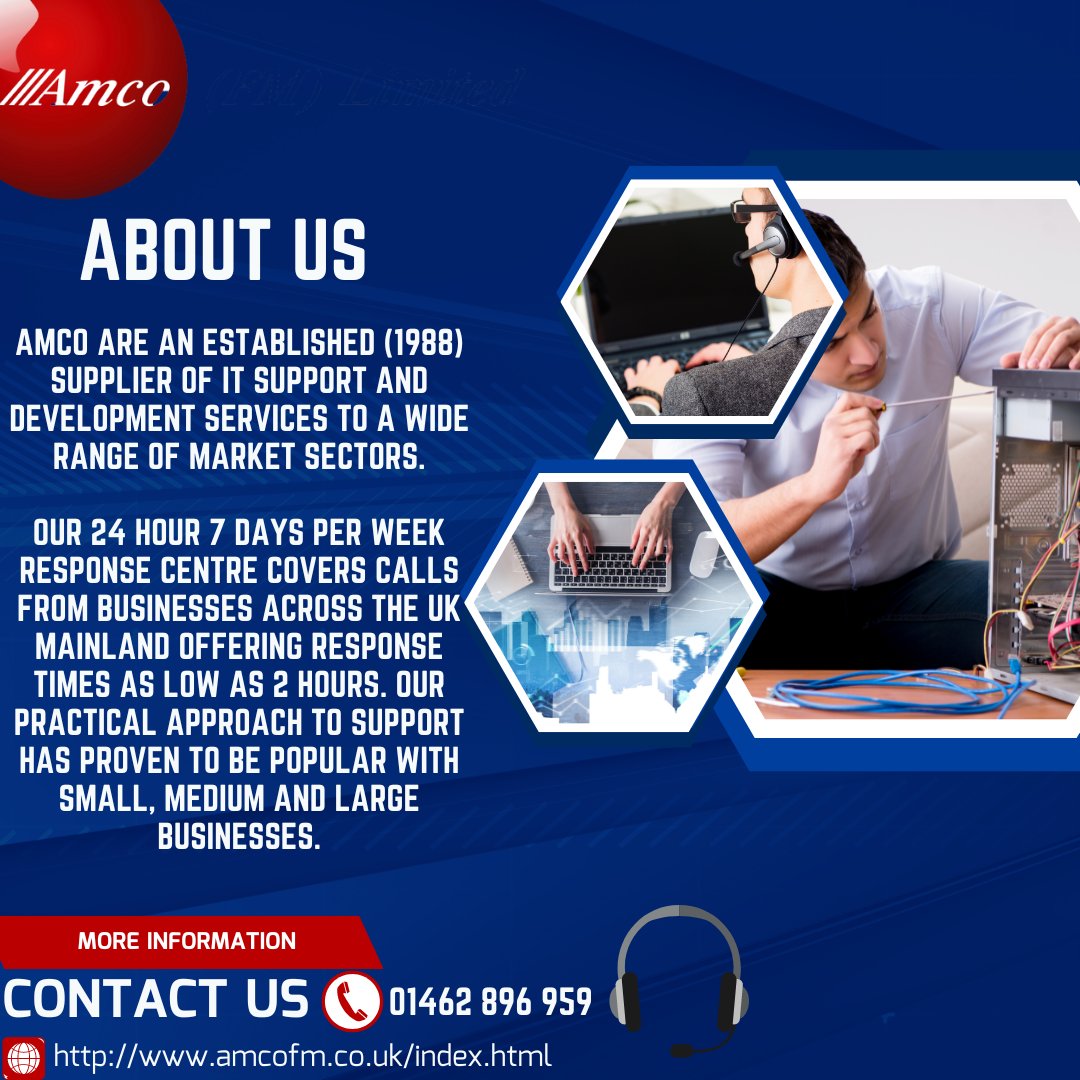 AmcoFM's tweet photo. About Us

Amco FM Limited  
#itsupport #itsupportservices #itservices #computersupport #itsupportengineer #techexperts #technology #itservicescompany #itmaintenance #itsupportspecialist #computerservices #Like #follow https://t.co/U5wDlaJs5m
