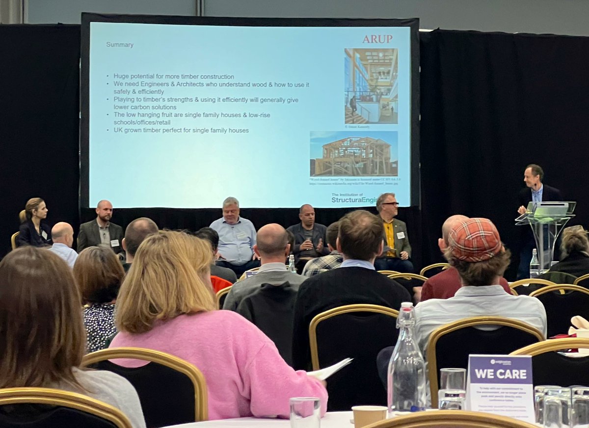 “We desperately need engineers, designers and architects who understand wood and know how to use it safely and efficiently” - Andrew Lawrence CEng MICE MIStructE, Director and Global Timber Specialist at @Arup #TPBE5 Session Five curated by @RIBA and @IStructE.