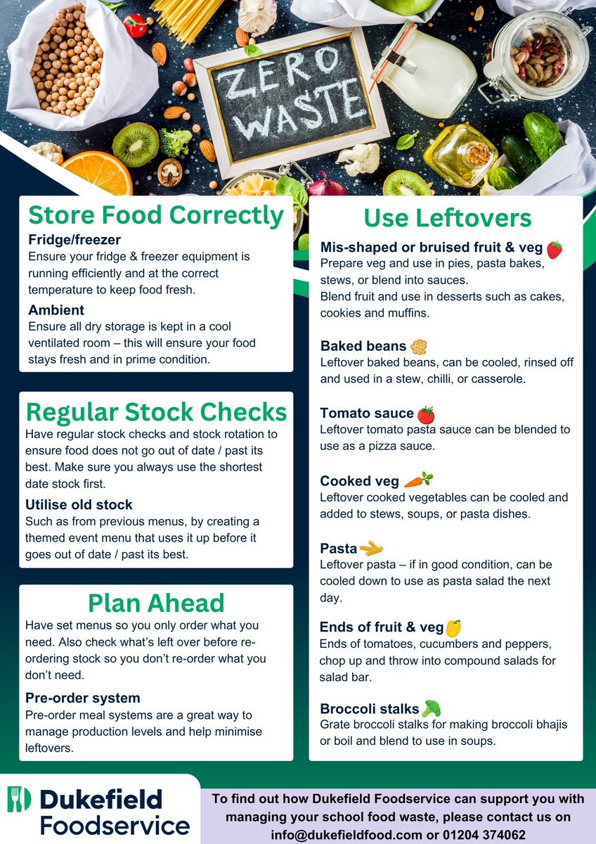 ⛔Stop Food Waste Day has arrived!
We’ve put together some handy tips for how to reduce your food waste!
#foodservice #educationcatering #schoolcatering #stopfoodwaste #foodwaste #poster #zerowaste