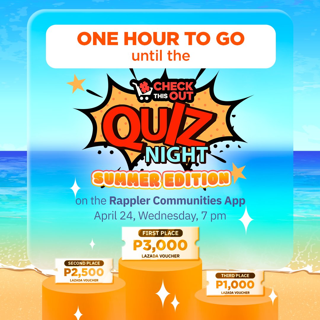 Will you be our #CheckThisOut Summer Quiz night grand winner? Sali na! 💸

Join the #CheckThisOut channel here to join the game: trib.al/tN8NpZq