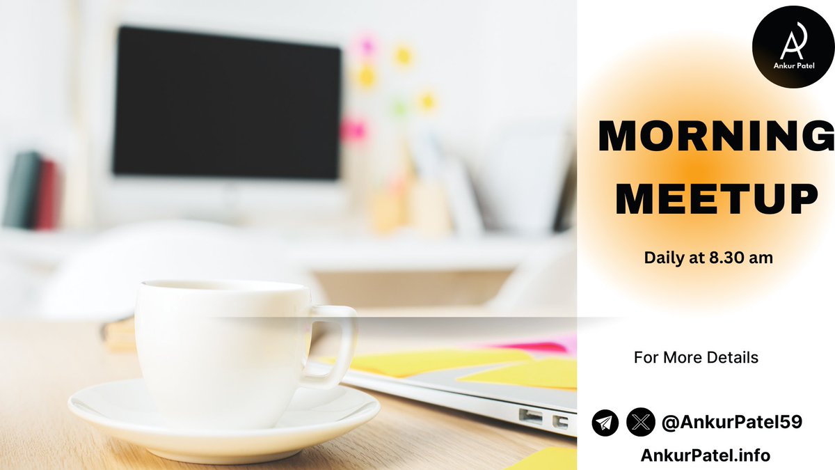 AnkurPatel59's tweet photo. Morning Meetup

Opening Up for All 

Starts From 1st May 2024

Details 👉 https://t.co/0zcEVuBnOd