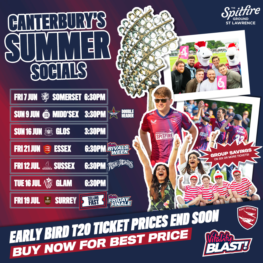 𝐎𝐧𝐞 𝐰𝐞𝐞𝐤 𝐥𝐞𝐟𝐭 𝐨𝐟 𝐓𝟐𝟎 𝐄𝐚𝐫𝐥𝐲 𝐁𝐢𝐫𝐝 🐣 🎟️ Save money on your Summer social in Canterbury by buying your tickets today: bit.ly/Buy2024Tickets