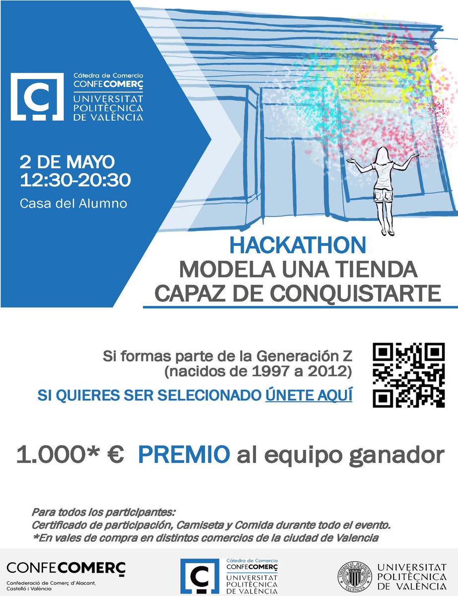 confecomercUPV's tweet photo. 🏘️MODELA UNA TIENDA CAPAZ
DE CONQUISTARTE✨

🗓️2 de mayo a las 12:30
📍Casa del Alumno UPV
🏆1000 EUROS al equipo Ganador

📎¡ÚNETE ya a través del LINK!: 

https://t.co/gLwsNXQ7g1 https://t.co/4hAJSYPxsz