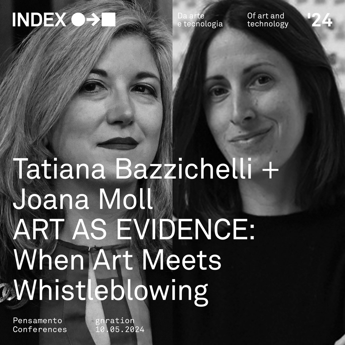 .@t_bazz and @joana_moll join #INDEX2024 to discuss the concept of #ArtAsEvidence and the impact of #whistleblowing on art and culture, from the first #WikiLeaks projects to the Edward #Snowden revelations. 10 may, 6 pm at @gnrationpt in Braga (Portugal): indexmediaarts.com/tatiana-bazzic…