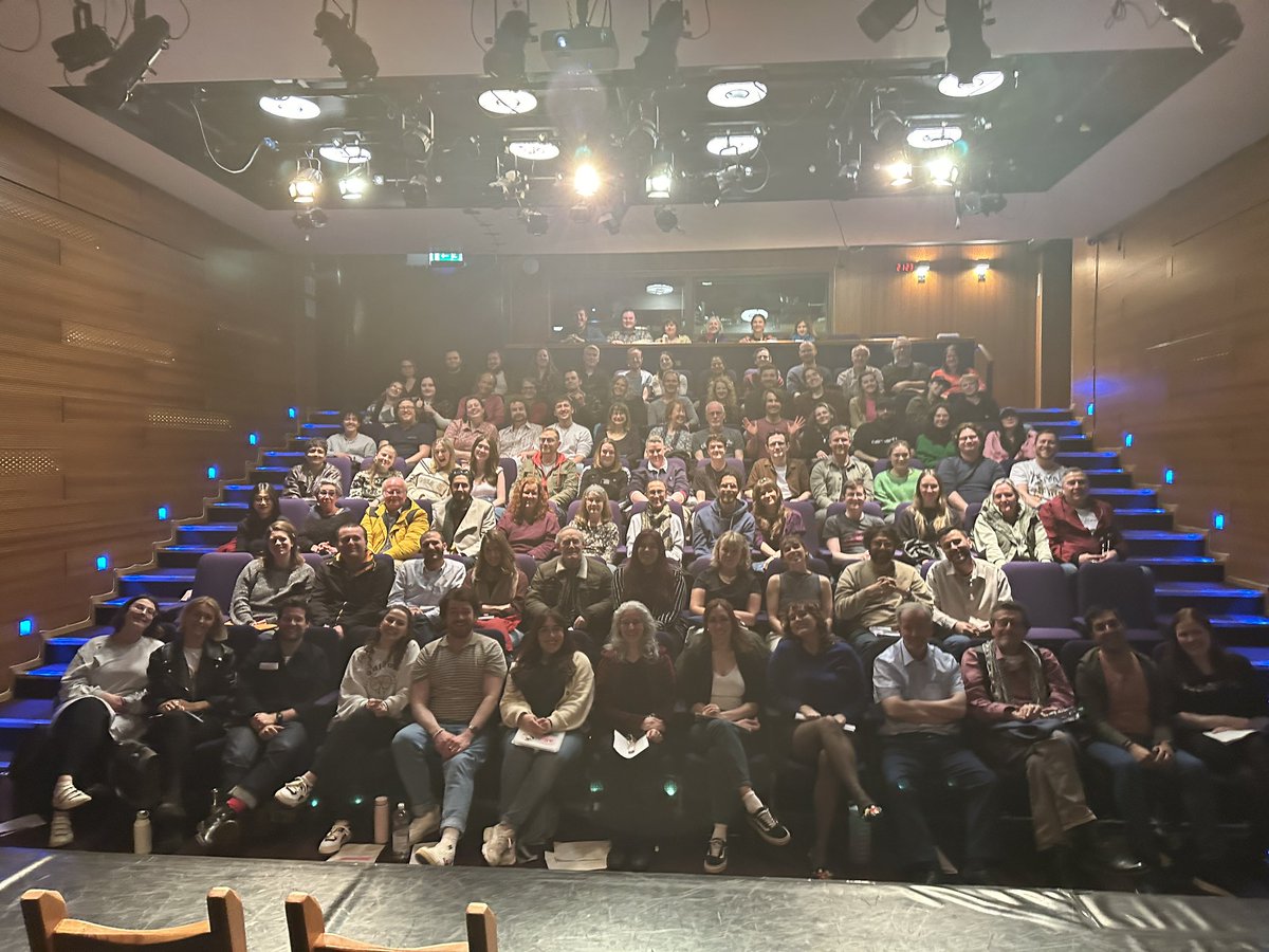 Page2stageE's tweet photo. A packed event and a delicious cake was the best way to celebrate our last (for now) evening of P2S. 

We got through it with just one little lip tremble and a very minor chin wobble, and Laila only gave one political speech about government underfunding of the arts - success! https://t.co/ymhqP9xwtH