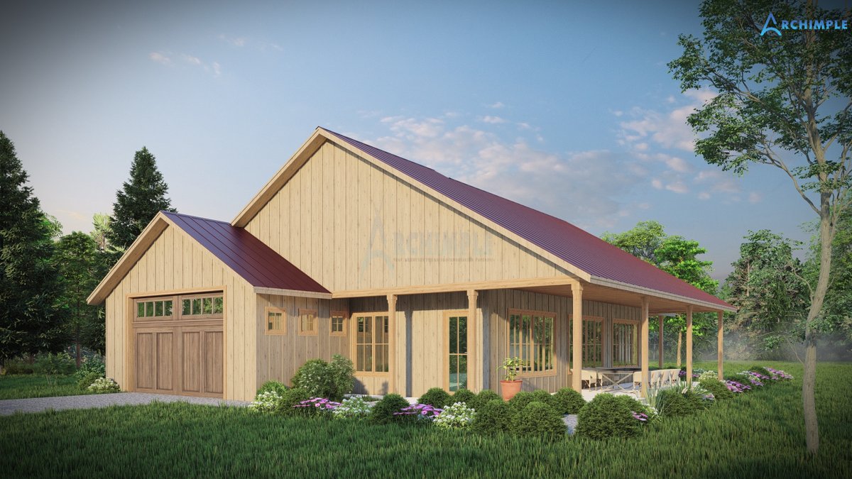 archimple_llc's tweet photo. Archimple LLC's Barndominium house offers rustic charm and elegance. Featuring spacious porch, open kitchen, master suite, and 2-car garage, it blends country living with contemporary style.
To learn more at: https://t.co/8sov247dIp
#barndominium #familyliving #moderncomfort https://t.co/TjBKR1WPbQ