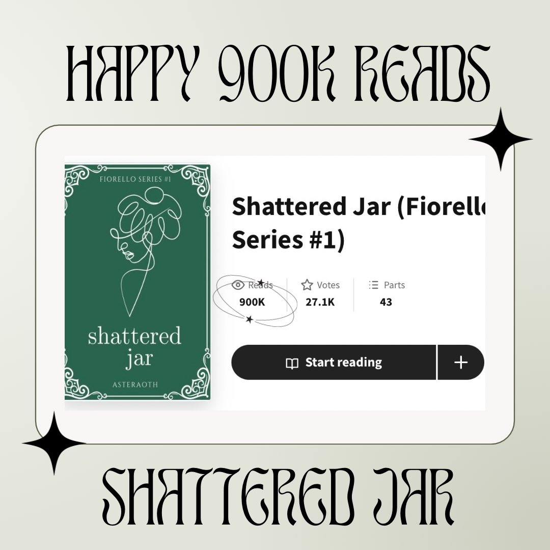 CAsteraoth18's tweet photo. HAPPY 900K READS, SHATTERED JAR! ⭐️ https://t.co/oxwW3H2dOP