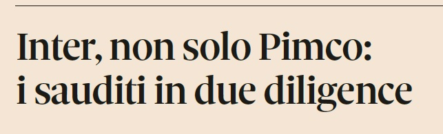 💰#Zhang, l'accordo di rifinanziamento con Pimco dovrebbe essere annunciato entro 2 settimane. Ma sarebbe un finanziamento-ponte per la cessione di quote. Circola insistente l'indiscrezione su un consorzio saudita che avrebbe avviato la due diligence. Questa volta pare più di una