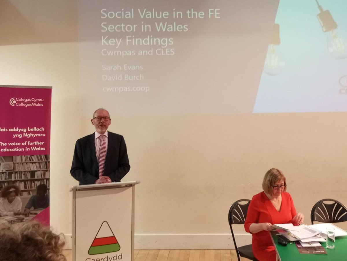 Great to launch the report @CLESthinkdo has written with @Cwmpas_Coop for @ColegauCymru on Social Value in Welsh Further Education. Chaired by @JGriffithsLab MS and response by @WelshGovernment Education Secretry @lynne_neagle - read the report here👉 buff.ly/4d3xM1f