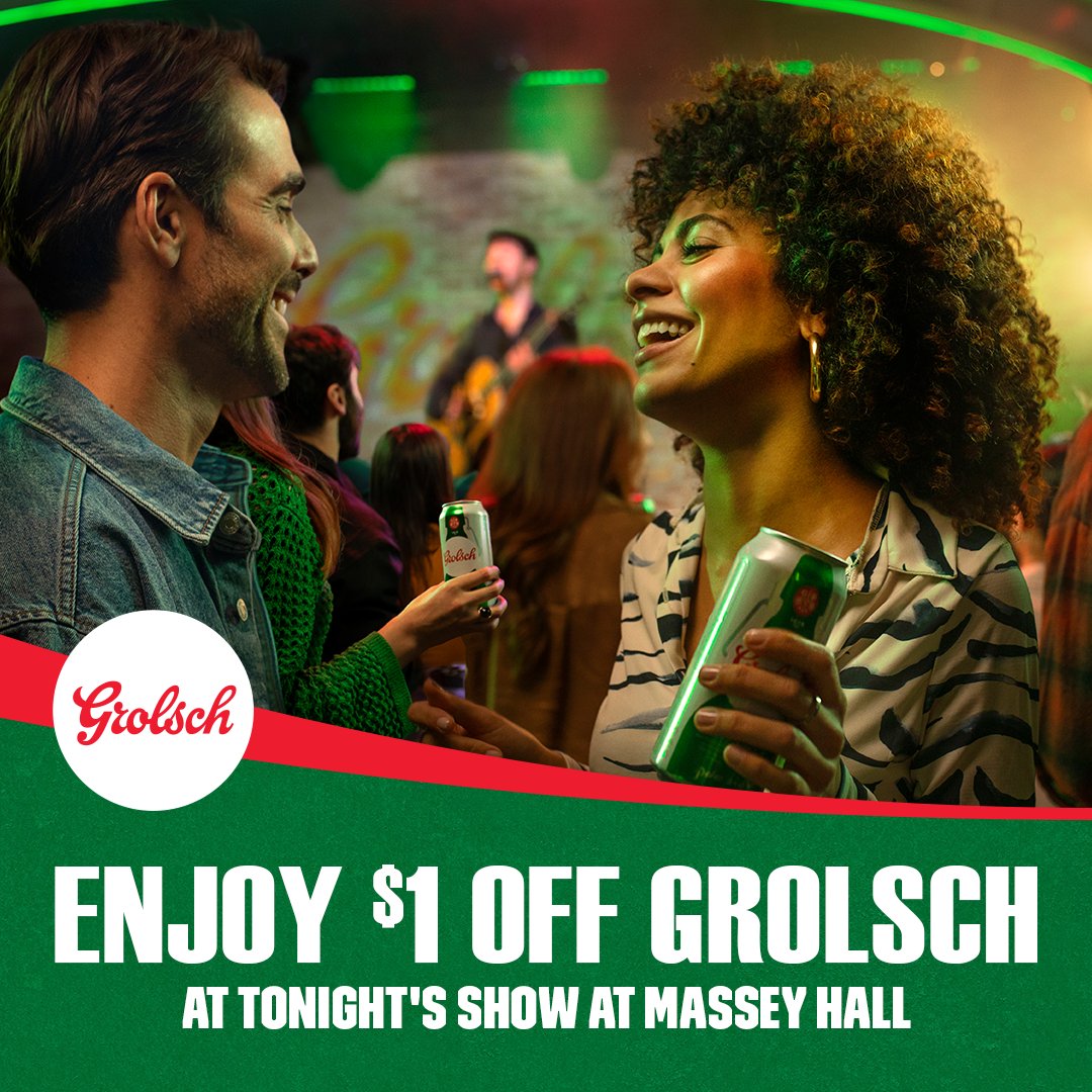 🍺 Enjoy $1 off @Grolsch at tonight's Black Crowes concert at Massey Hall! 🍺