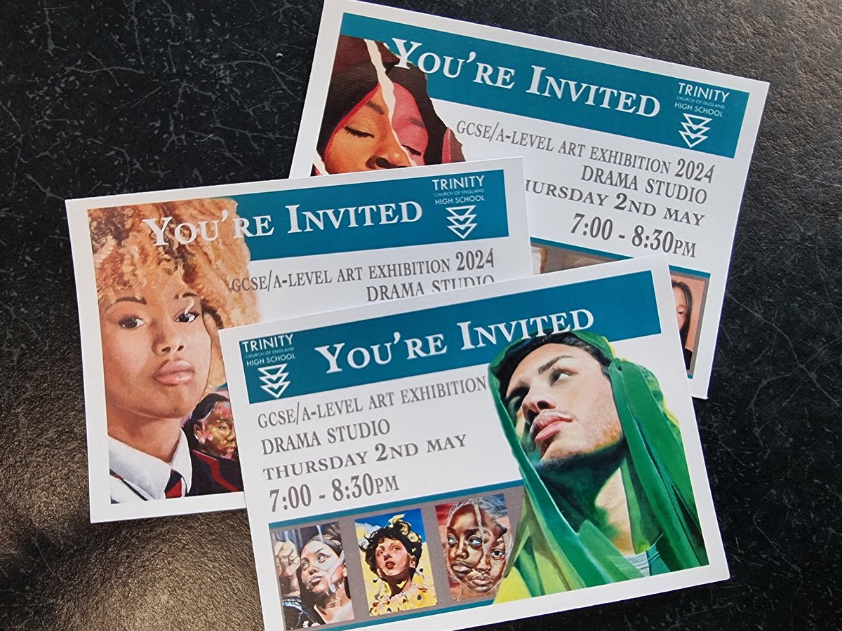 It's that time of the year again.

Join us on Thursday 2nd May to celebrate our amazing Y11 and Y13s Annaual Art Exhibition.

I know the students will love having the support from you all.

<a href="/TrinityHighMcr/">Trinity High</a>