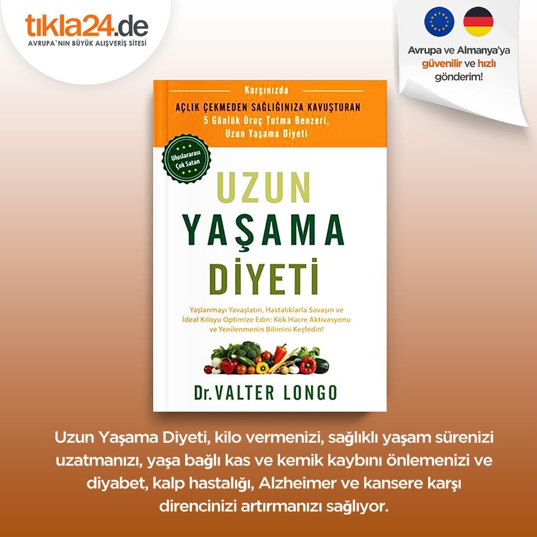 tikla24's tweet photo. Kilo vermek, hastalıklarla mücadele etmek ve sağlıklı bir yaşam sürmek için uluslararası alanda ün kazanmış, klinik olarak test edilmiş devrim niteliğinde bir diyet programı: Uzun Yaşama Diyeti.

🇪🇺Avrupa'dan Sipariş: https://t.co/NsXao7GyvJ

@flipperyayinevi https://t.co/82r41S3yCy