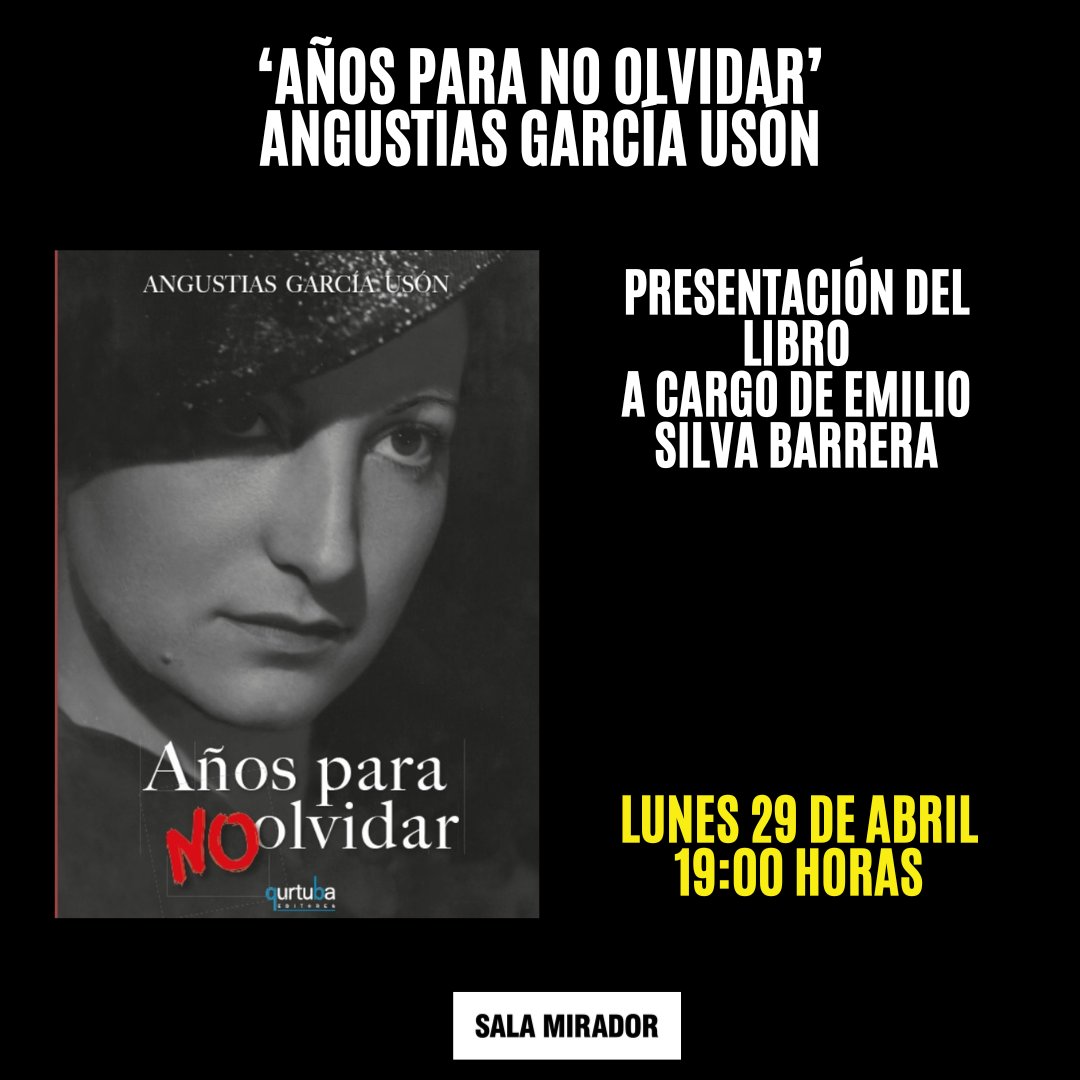 🔴"AÑOS PARA NO OLVIDAR" DE ANGUSTIAS GARCÍA USÓN

Con <a href="/Emilio_Silva_/">Emilio Silva Barrera 📒</a>, presidente de <a href="/ARMH_Memoria/">Memoria_ARMH</a>, María Teresa Helbert, hija de Angustias, el brigadista internacional Salomón Helbert y Pablo Schmilovich, sobrino de Angustias y editor del libro.

👉bit.ly/3xQAruS