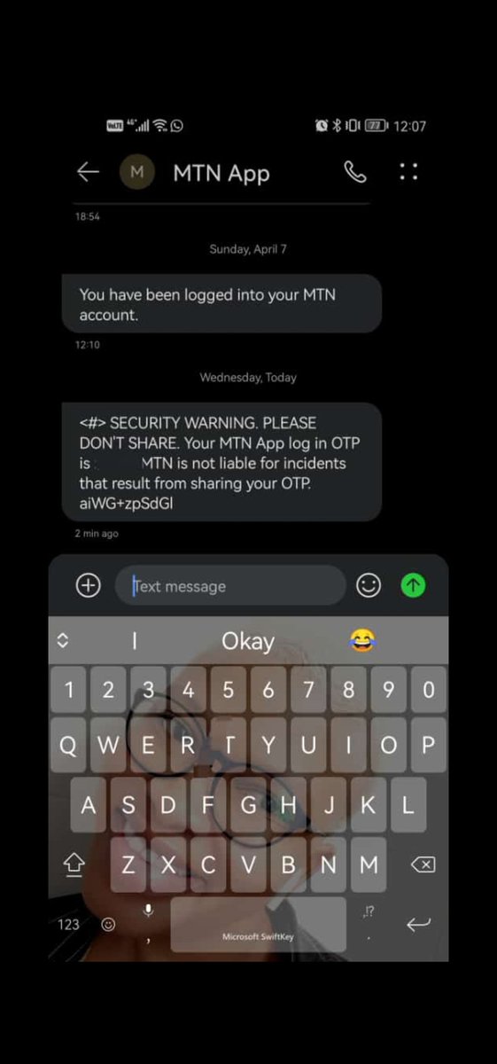 Not this person calling me and claiming to be one of the @MTNza consultant, apparently someone is trying to do a simswap on my number and for them to prevent that they needed my OTP number. How funny is that😂😂😂. Funny part is how he was forcing his accent for me💀