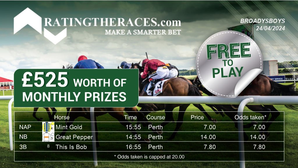 My #RTRNaps are: Mint Gold @ 15:55 Great Pepper @ 14:55 This Is Bob @ 16:55 Sponsored by @RatingTheRaces - Enter for FREE here: bit.ly/NapCompFreeEnt…