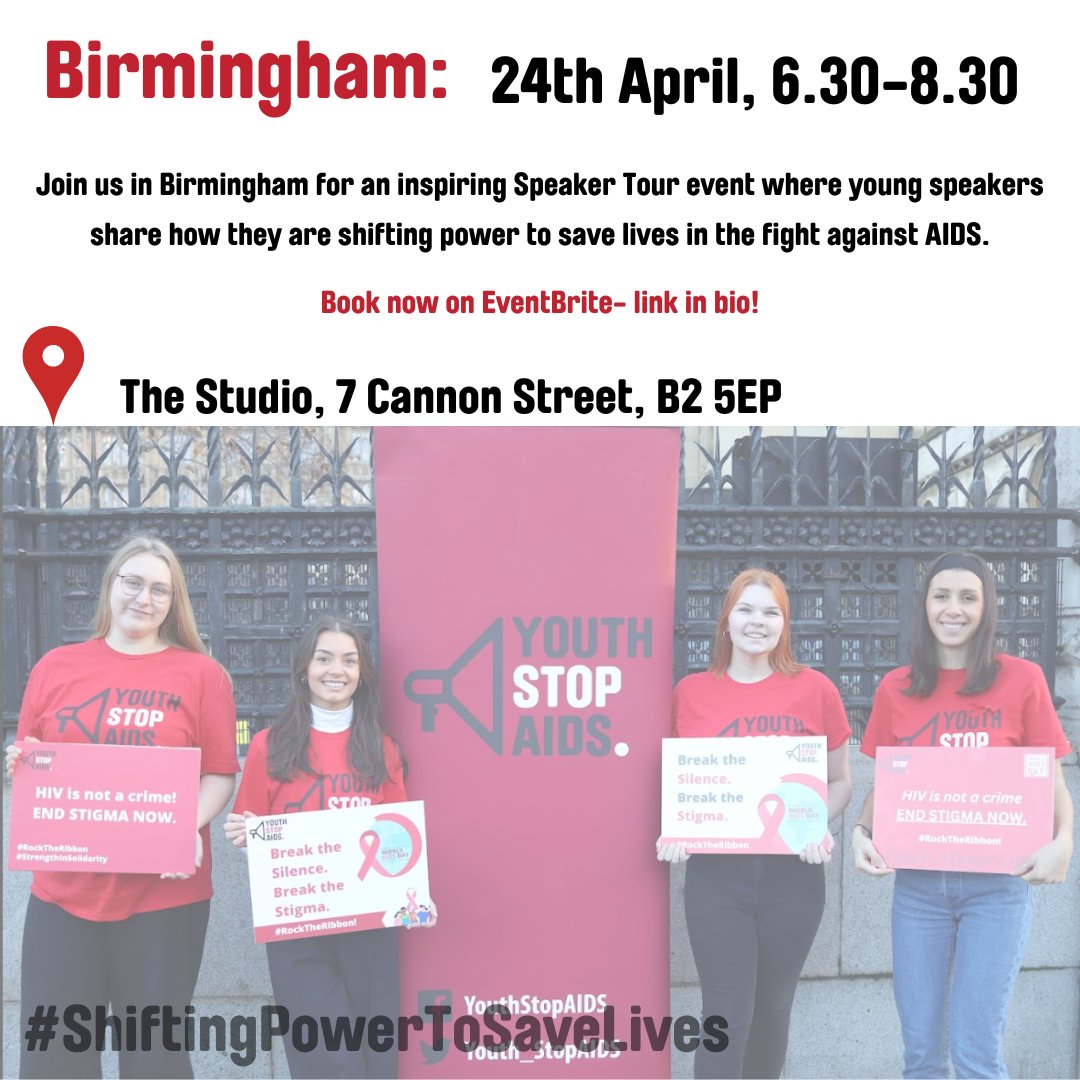 BIRMINGHAM! don't miss our event tonight by @Youth_StopAIDS - there are still spots available, register for your free place here: eventbrite.co.uk/o/youth-stop-a… @unibirmingham @birminghamlgbt @TeamPrepster @BirminghamPride @Sexpression